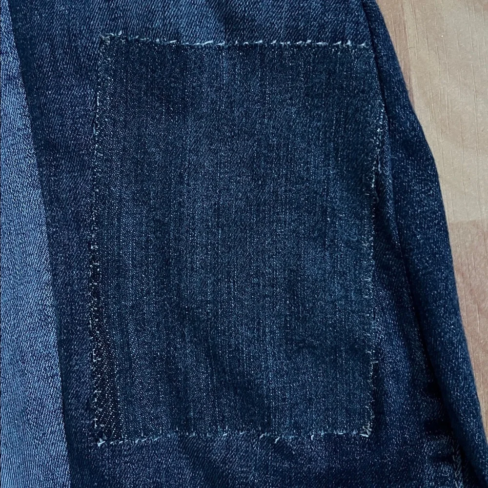 Upcycled Reworked MOTHER Superior 2 Tone Denim Barrels w Bronze Details sz 27 - Picture 13 of 17